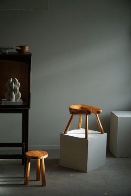 Swedish Pine Wabi Sabi Stool in Pine, 1950s-MXF-1446921