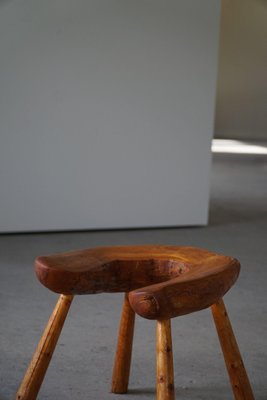 Swedish Pine Wabi Sabi Stool in Pine, 1950s-MXF-1446921