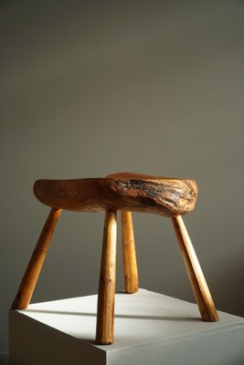 Swedish Pine Wabi Sabi Stool in Pine, 1950s-MXF-1446921