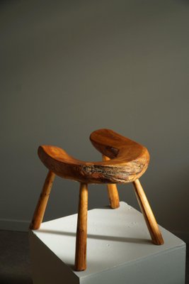 Swedish Pine Wabi Sabi Stool in Pine, 1950s-MXF-1446921