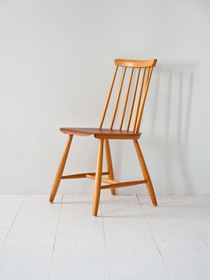 Swedish Pinnstol Chair in Teak and Beech, 1960s-QWP-2035523