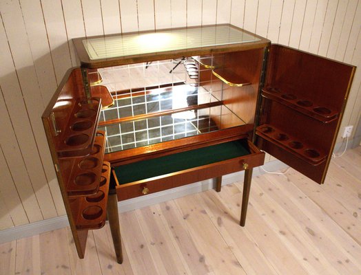 Swedish Pyramid Mahogany Bar Cabinet by Förenade Möbler Linköping, 1940s-UDU-1807133