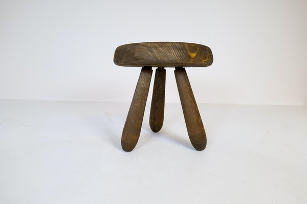 Swedish Sculptural Stool in Stained Pine by Ingvar Hildingsson, 1970s-UYK-1266791