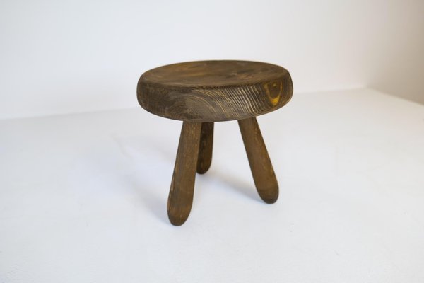 Swedish Sculptural Stool in Stained Pine by Ingvar Hildingsson, 1970s-UYK-1266791