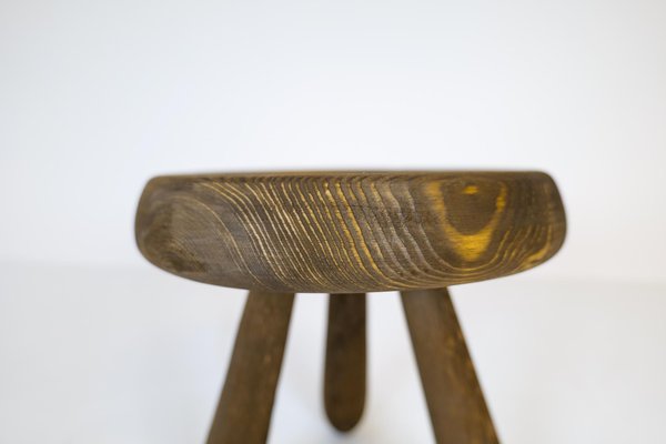 Swedish Sculptural Stool in Stained Pine by Ingvar Hildingsson, 1970s-UYK-1266791