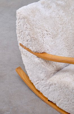 Swedish Sheepskin Rocking Chairs, 1950s, Set of 2-QU-795799