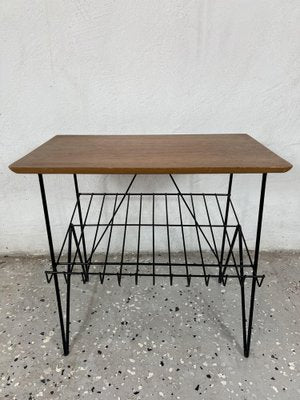 Swedish Side Table in Teak & Black Metal, 1960s-IJL-1702712