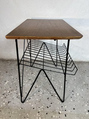 Swedish Side Table in Teak & Black Metal, 1960s-IJL-1702712