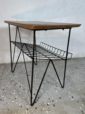 Swedish Side Table in Teak & Black Metal, 1960s-IJL-1702712