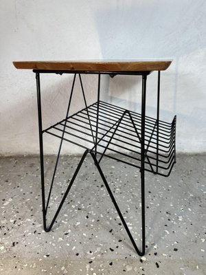 Swedish Side Table in Teak & Black Metal, 1960s-IJL-1702712