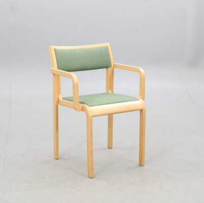 Swedish Stackable Beech Chairs, 1970s, Set of 6-YZQ-1717332