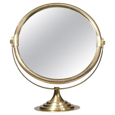 Swedish Table Mirror in Solid Brass, 1960s-YU-1313415