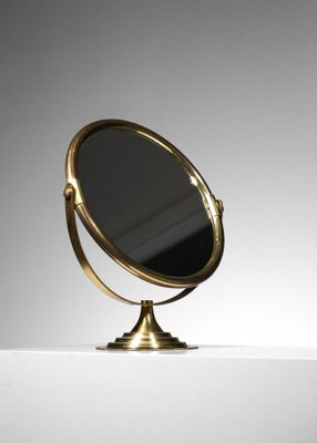 Swedish Table Mirror in Solid Brass, 1960s-YU-1313415