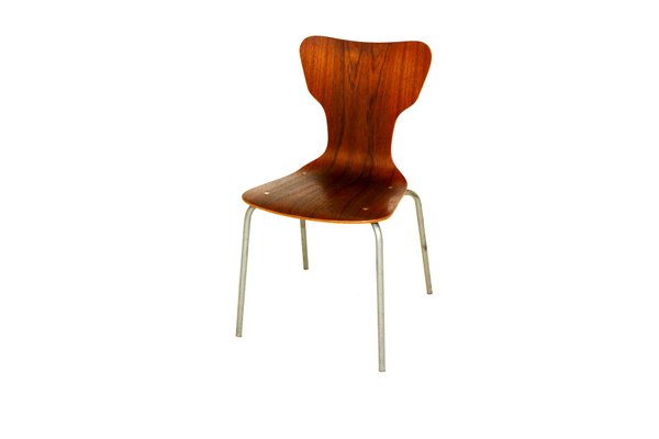 Swedish Teak and Metal Dining Chair, 1960s-GEK-728853