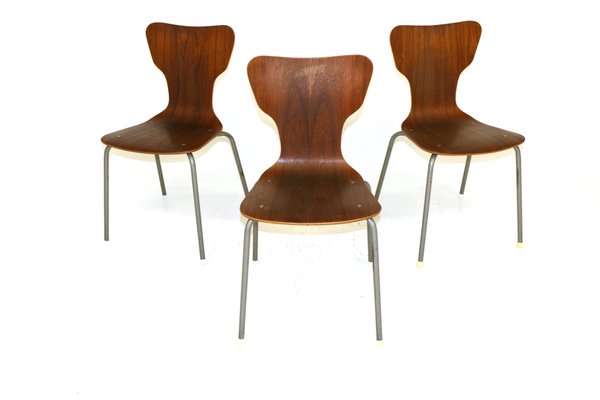 Swedish Teak and Metal Dining Chair, 1960s-GEK-728853