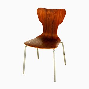 Swedish Teak and Metal Dining Chair, 1960s-GEK-728853