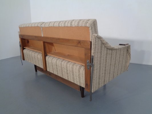 Swedish Teak and Wool Sofa Daybed, 1950s-RDW-706276