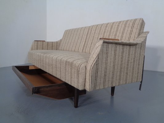 Swedish Teak and Wool Sofa Daybed, 1950s-RDW-706276