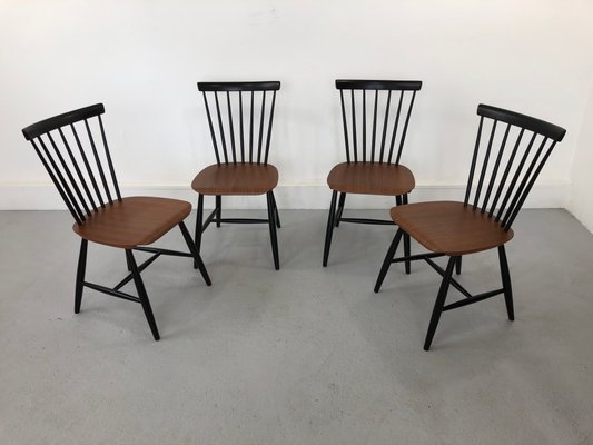 Swedish Teak Chairs by S. E. Fryklund for Hagafors, 1960s, Set of 4-JWH-1304246