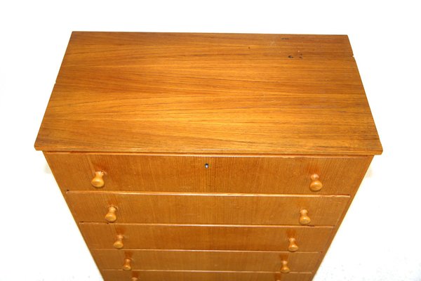 Swedish Teak Chest of Drawers Tallboy, 1960s-GEK-1315479