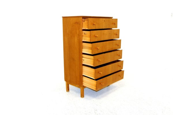 Swedish Teak Chest of Drawers Tallboy, 1960s-GEK-1315479