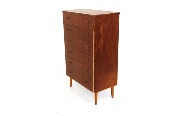 Swedish Teak Dresser Tallboy, 1950s-GEK-1094681