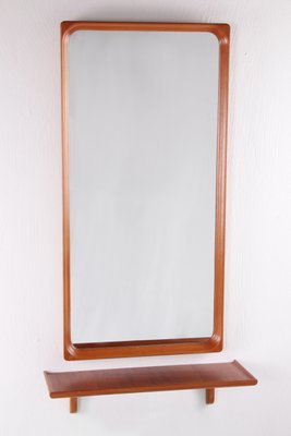 Swedish Teak Wall Mirror with Matching Shelf from Markaryd Sweden, 1950s, Set of 2-EZZ-988477