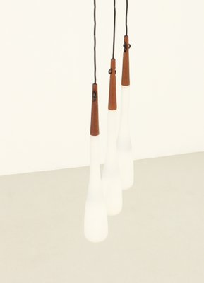 Swedish Triple Drop Ceiling Lamp by Uno and Östen Kristiansson for Luxus, 1950s-UB-1787594