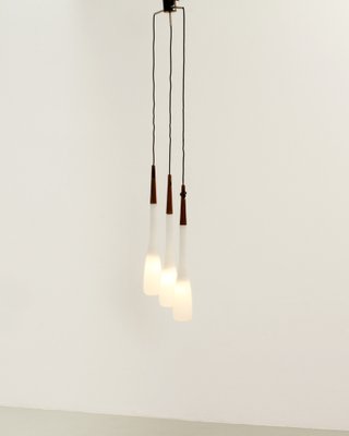 Swedish Triple Drop Ceiling Lamp by Uno and Östen Kristiansson for Luxus, 1950s-UB-1787594