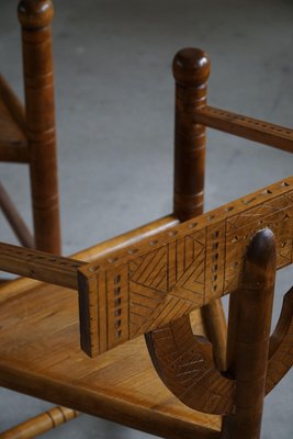 Swedish Wabi Sabi Monk Chairs with Bouclé Seats, 1930s, Set of 6-MXF-1372833