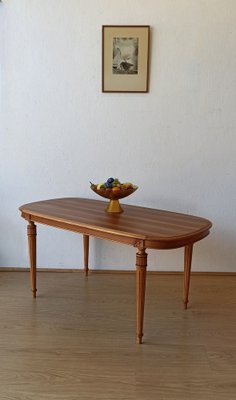 Swedish Wooden Oval Table, 1970s-ZEF-1725009