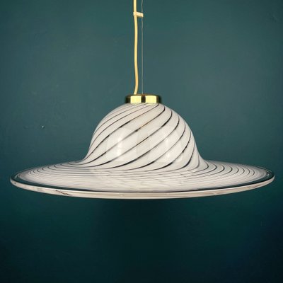 Swirl Murano Glass Pendant Lamp, Italy, 1970s-WQC-1404485