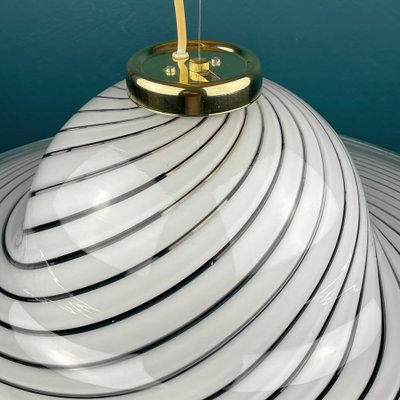 Swirl Murano Glass Pendant Lamp, Italy, 1970s-WQC-1404485