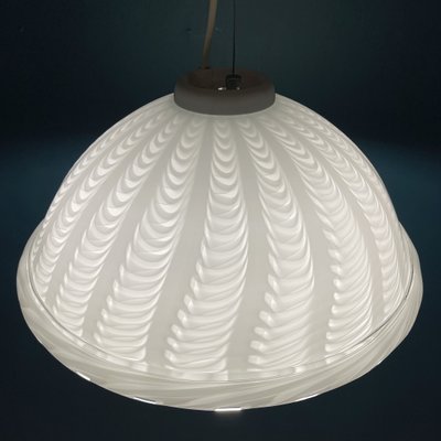 Swirl Murano Glass Pendant Lamp, Italy, 1980s-WQC-1105366