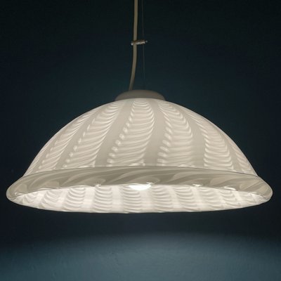 Swirl Murano Glass Pendant Lamp, Italy, 1980s-WQC-1105366