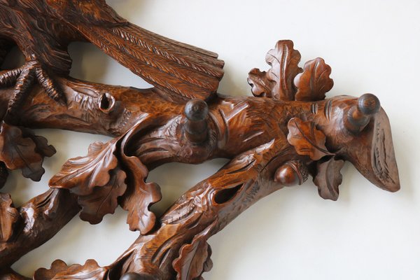 Swiss Black Forest Eagle Coat Rack in Walnut, 1880s-WIP-1735236