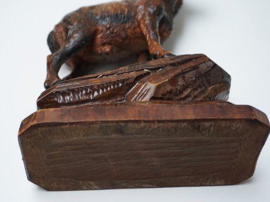 Swiss Black Forest Ibex Sculpture, 1920s, Wood-EA-1703971