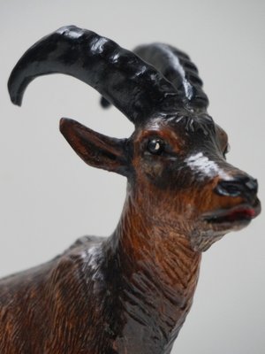 Swiss Black Forest Ibex Sculpture, 1920s, Wood-EA-1703971