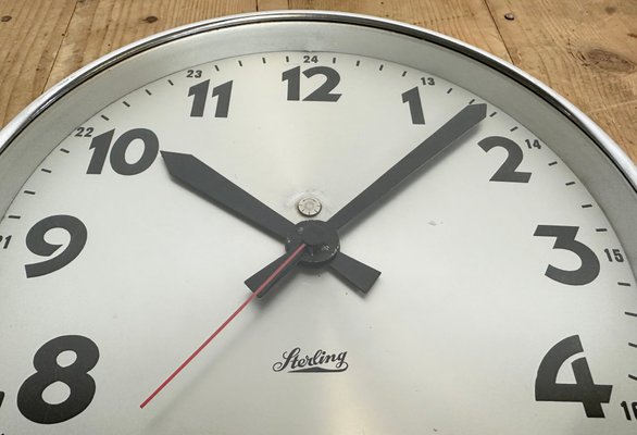 Swiss Industrial Wall Clock from Sterling, 1960s-CGF-1438751