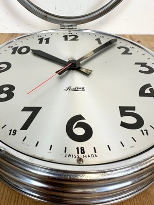 Swiss Industrial Wall Clock from Sterling, 1960s-CGF-1438751