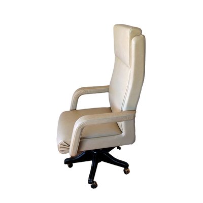 Swivel Armchair in Beige Leather-IYX-1317757