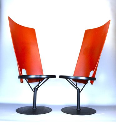 Swivel Chairs by Borge Lindau for Bla Station, 1986, Set of 2-AOU-1757980