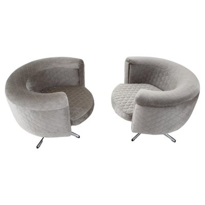 Swivel Club Chairs, Czechoslovakia, 1960s, Set of 2-TZ-1229430