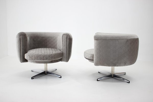 Swivel Club Chairs, Czechoslovakia, 1960s, Set of 2-TZ-1229430