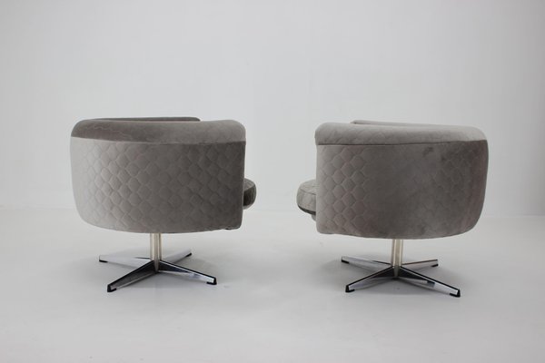 Swivel Club Chairs, Czechoslovakia, 1960s, Set of 2-TZ-1229430