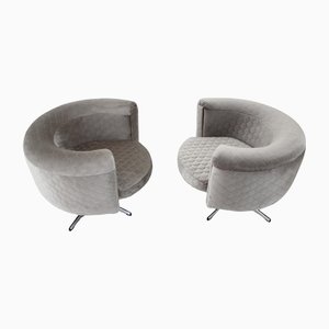 Swivel Club Chairs, Czechoslovakia, 1960s, Set of 2-TZ-1229430