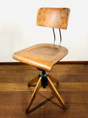 Swivel Desk Chair attributed to Robert Wagner, Bemefa Workshop Chair from Rowac, 1940s-LCQ-1773578