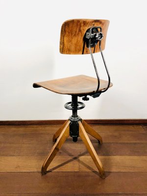 Swivel Desk Chair attributed to Robert Wagner, Bemefa Workshop Chair from Rowac, 1940s-LCQ-1773578