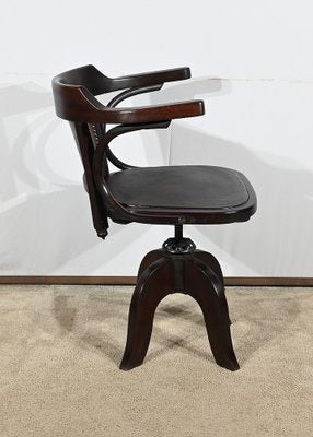 Swivel Desk Chair in Tinted Beech, 1940s-RVK-1798777