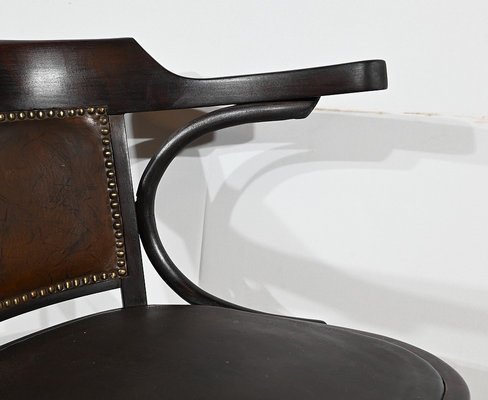 Swivel Desk Chair in Tinted Beech, 1940s-RVK-1798777